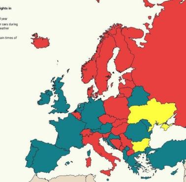 Wykorzystanie świateł do jazdy dziennej w Europie