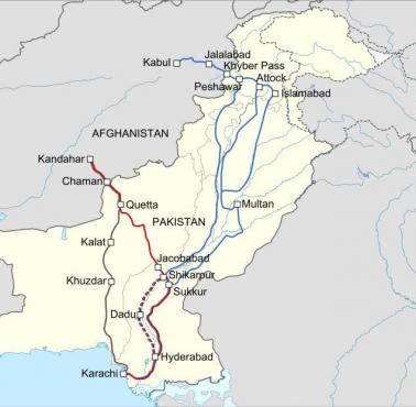 Trasy dostaw NATO przez Pakistan