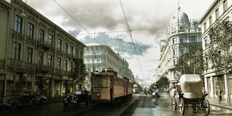 Centrum przedwojennej W-wy, Marszałkowska, 1935