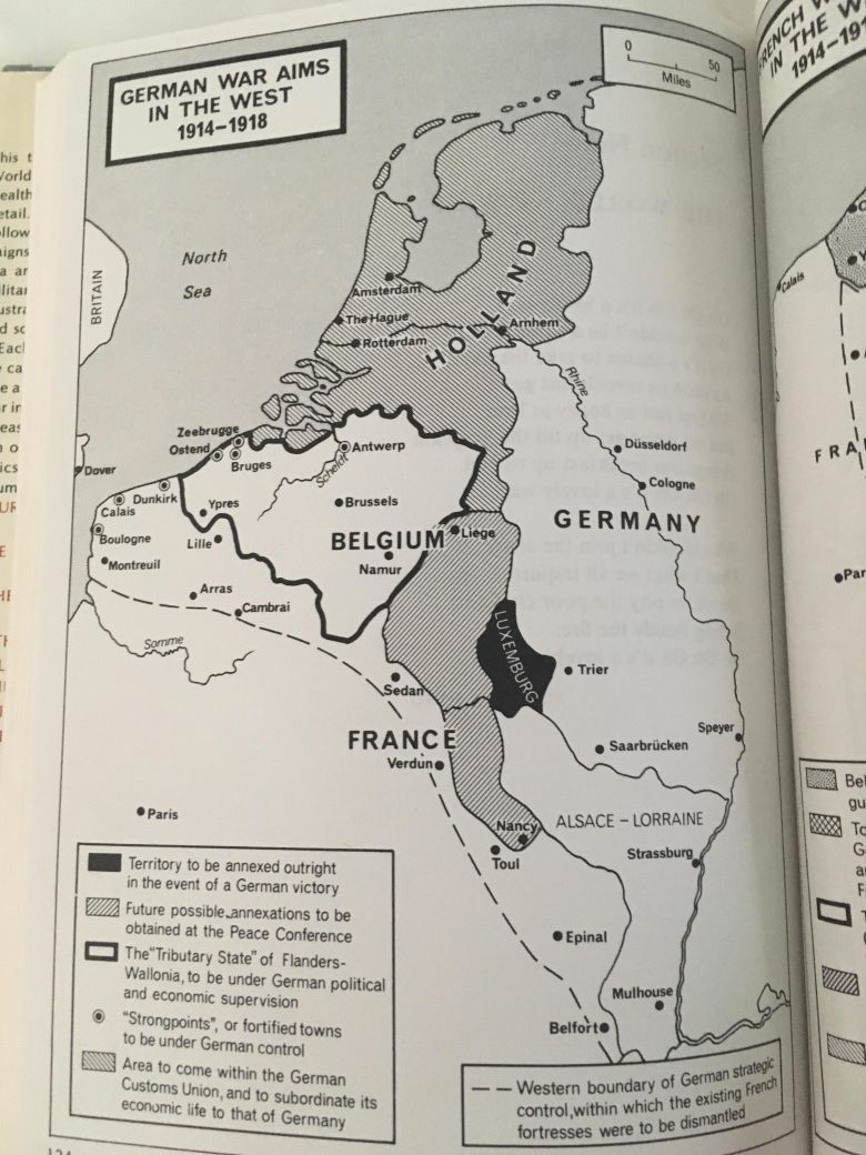 Niemieckie cele w Europie Zachodniej podczas I wojny światowej