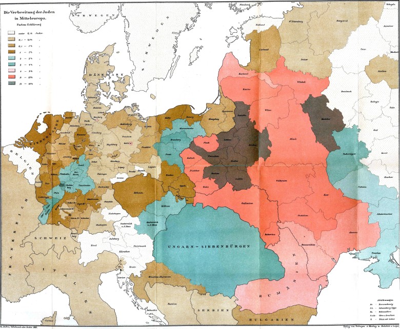 Żydzi w Europie Środkowej, opracowanie Richarda Andree, 1881