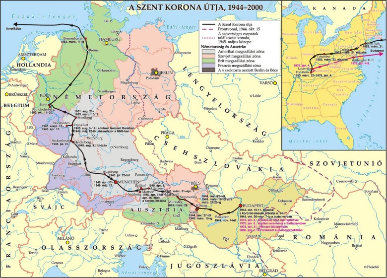 Transport regaliów koronnych Węgier pod koniec wojny i ich powrotu, 1944-2000