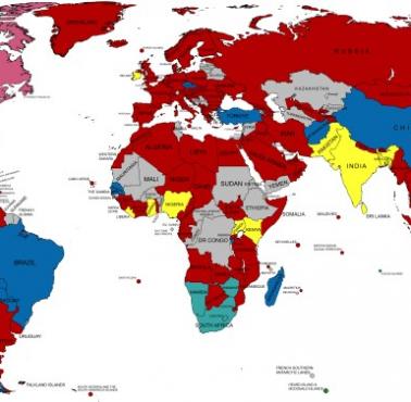 Najczęściej używana wersja językowa Wikipedii w danym kraju, prawdopodobnie dane z 2024