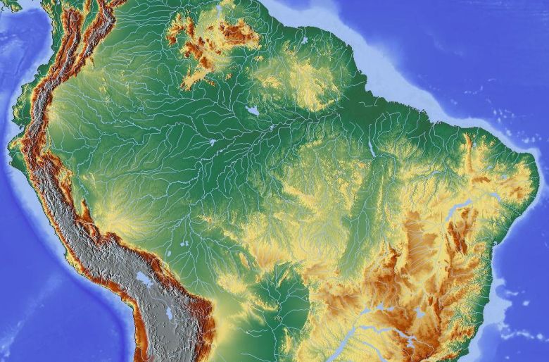 Mapa topograficzna Amazonii