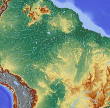 Mapa topograficzna Amazonii