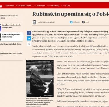 Rubinstein upomina się o Polskę