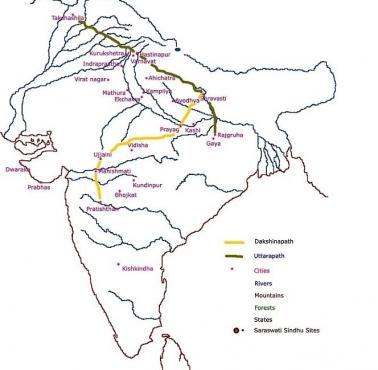 Uttarapath (droga północna) i Dakshinapath (droga południowa). Dwie główne drogi w starożytnych Indiach w erze Mahadżanapada