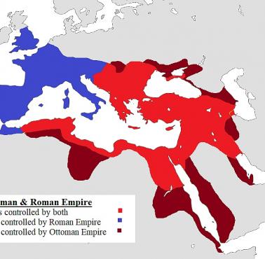 Obszary kontrolowane przez Imperium Osmańskie i Rzym