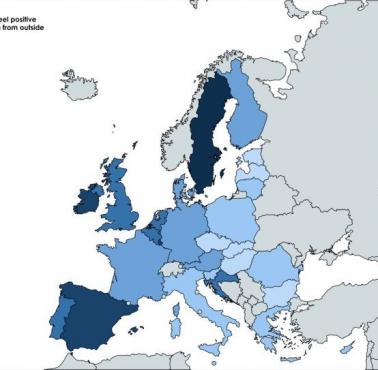 Odsetek obywateli UE, którzy pozytywnie oceniają imigrację poza UE