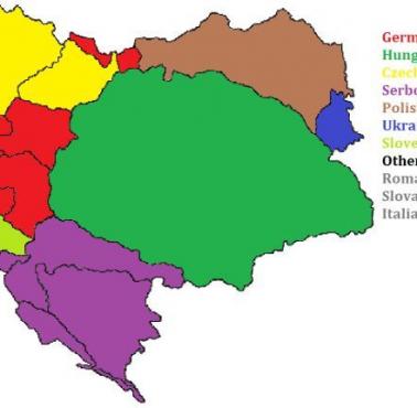 Najczęściej używane języki na ziemiach Austro-Węgier, 1910