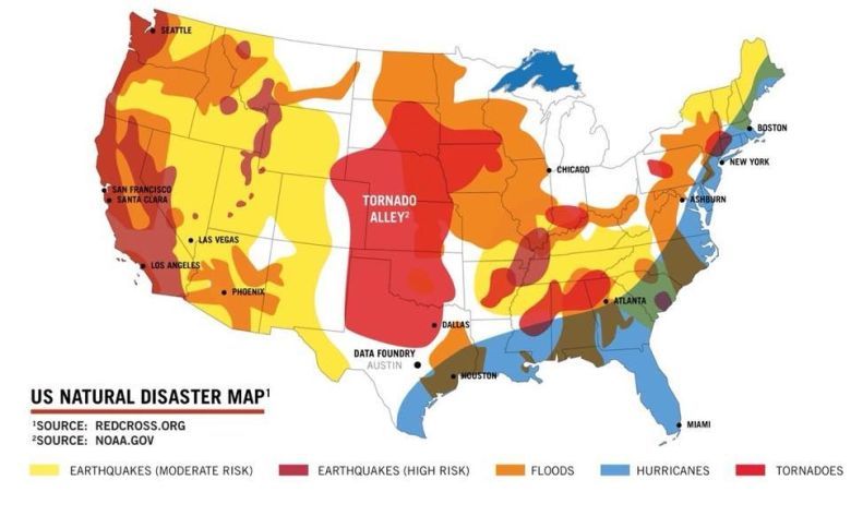 Mapa klęsk żywiołowych USA