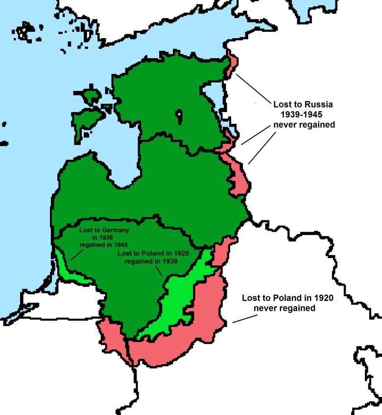Zmiany terytorialne państw bałtyckich w latach 1920–1945