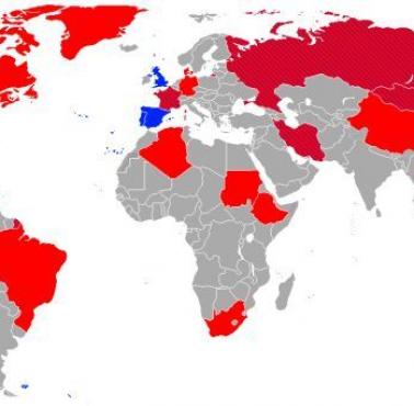 Mapa byłych (i obecnych) największych krajów na każdym kontynencie