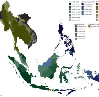 Największe religie w Azji Południowo-Wschodniej