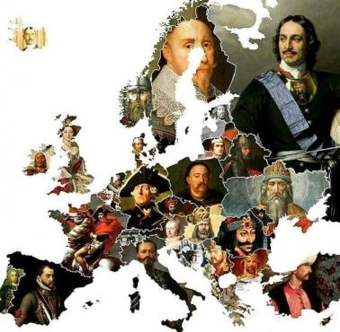 Mapa najbardziej znanych europejskich władców