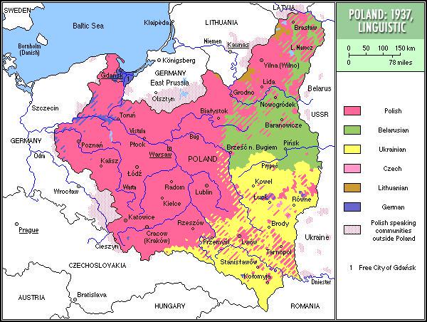 Mapa etniczna Polski (II RP), 1931