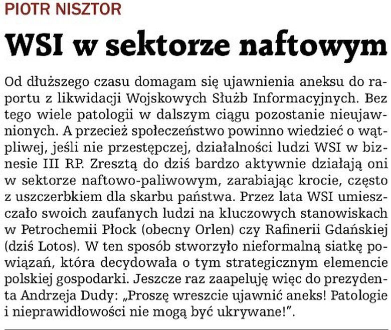 WSI w polskim sektorze naftowym