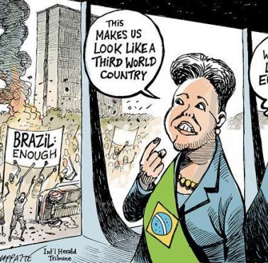 Jeden rysunek wart tysiąc słów. P.Dilma Rousseff, wtedy prezydentka Brazylii: „Wyglądamy przez to, jak kraj Trzeciego Świata!”