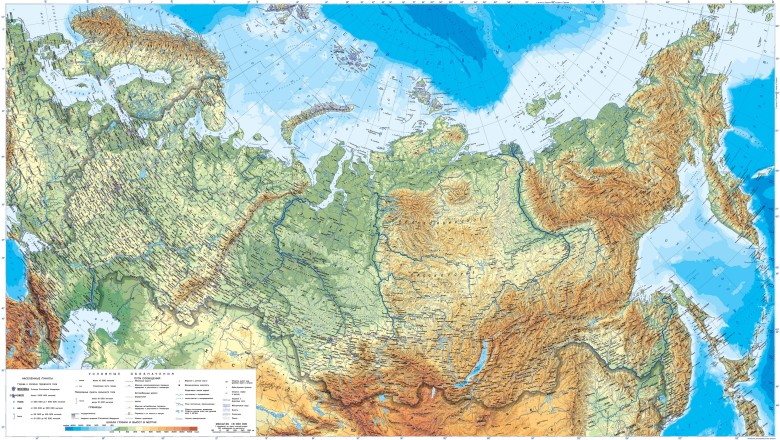 Mapa topograficzna Rosji i okolic