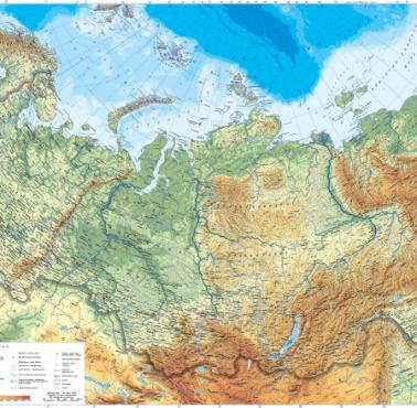 Mapa topograficzna Rosji i okolic