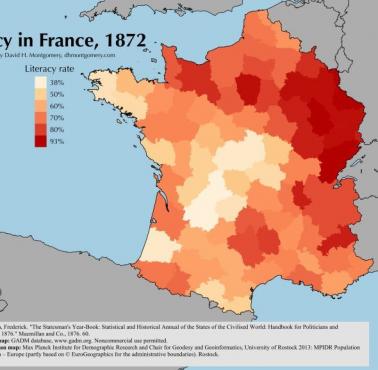 Analfabetyzm we Francji, 1872
