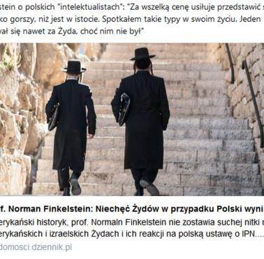 Prof. Norman Finkelstein: Niechęć wielu Żydów wobec Polski wynika z wyraźnego poczucia wyższości