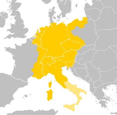 Największy zasięg terytorialny Świętego Cesarstwa Rzymskiego