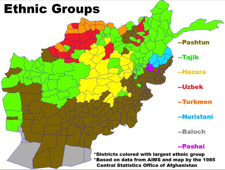 Mapa etniczna Afganistanu
