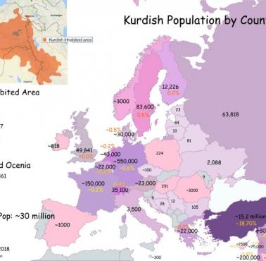 Ludność kurdyjska według kraju