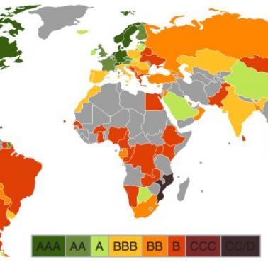 Kraje według ratingu zagranicznego Standard & Poor's, wrzesień 2017