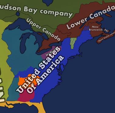 Mapa USA i Kanady w 1780 roku