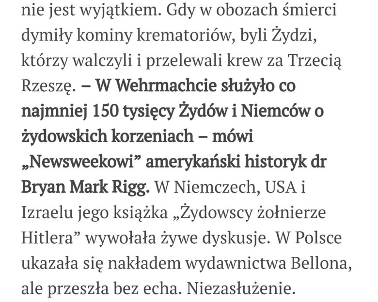 Około 150 tysięcy Żydów służyło w hitlerowskim Wehrmachcie Żydowscy żołnierze Hitlera dr Bryan Mark Rigg