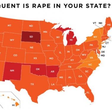 W których amerykańskich stanach odnotowuje się najwięcej gwałtów, 2012