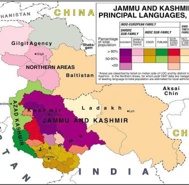 Spór o Kaszmir. Etnolingwistyczna mapa Kaszmiru