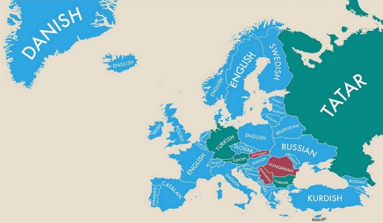 Drugie najchętniej używane języki według krajów w Europie