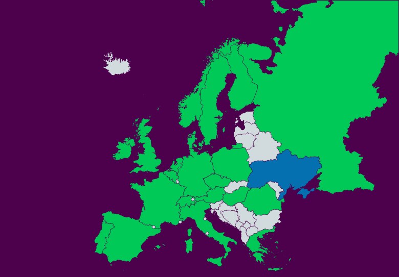 Kraje europejskie o gospodarce większej niż Ukraina (nominalny PKB ponad 104 mld USD)