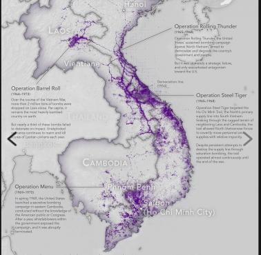 Strefy amerykańskiego bombardowania Wietnamu w latach 1965-75