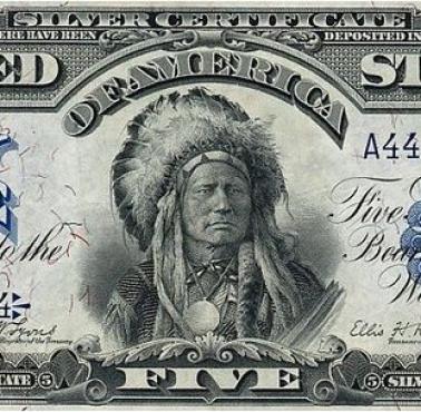 Pięciodolarowy Srebrny Certyfikat z Indianinem, 1899