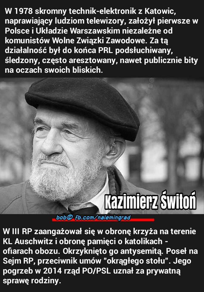 Założyciel Wolnych Związków Zawodowych - Kazimierz Świtoń