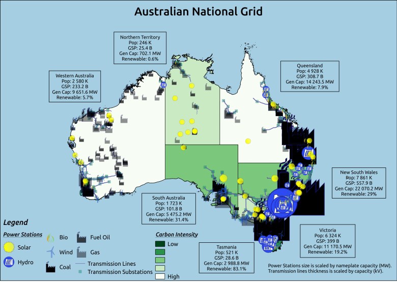 Mapa surowcowa Australii