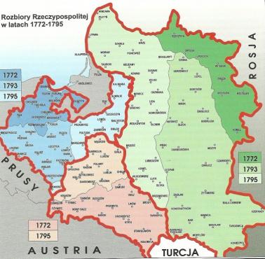 Mapa rozbiorów Polski