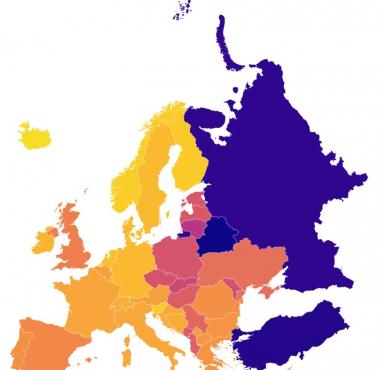 Liczba więźniów na 100 tys. mieszkańców w Europie, 2022-2023