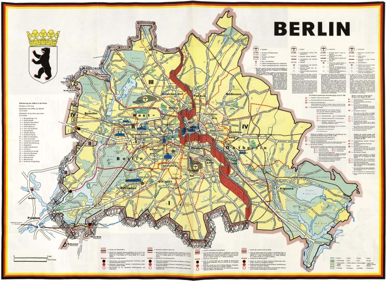 Mapa Berlin z naniesionym murem