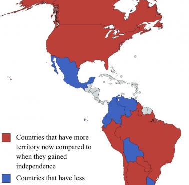Kraje, które zyskały lub straciły terytoria od czasu uzyskania niepodległości w obu Amerykach