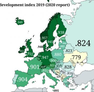 Wskaźnik rozwoju społecznego (Human Development Index), 2019