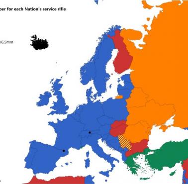 Standardowy kaliber karabinu w poszczególnych państwach Europy
