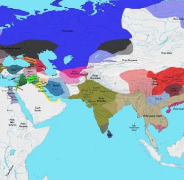 Mapa językowa świata 3 tys. lat przez Chrystusem