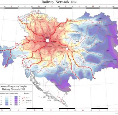 Sieć kolejowa Austro-Węgier w 1912 roku