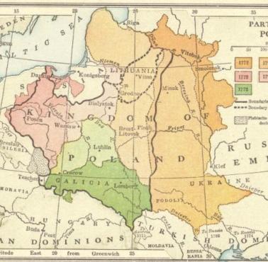 Granice Polski w 1772, 1793, 1795 i 1921 roku