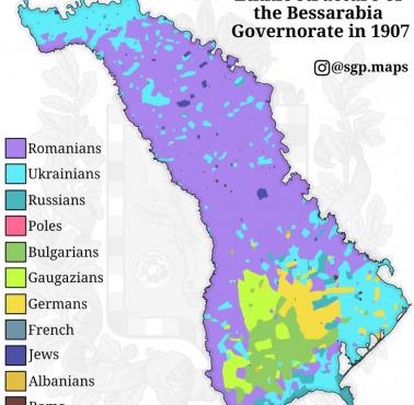 Etniczna mapa Bessarabii z 1907 roku